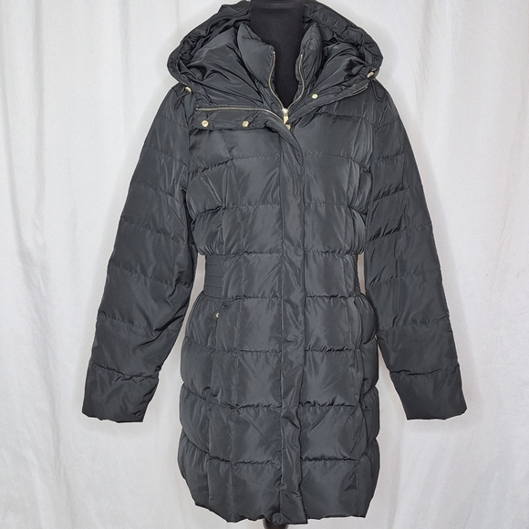 Cole Haan Women's Signature Black Oversized Hood Down Coat Parka - Size L - Picture 3 of 16